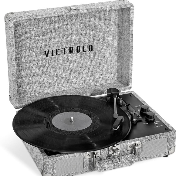 Victrola Silver Portable Turntable - Picture 1 of 3